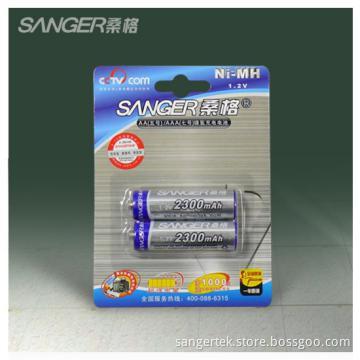 Rechargeable Ni-MH 1.2V 2300mAh AA Batteries 2 or 4 Pack